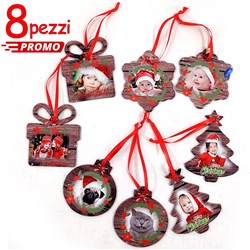 Kit 8 Decori natalizi con stampa Fronte e Retro